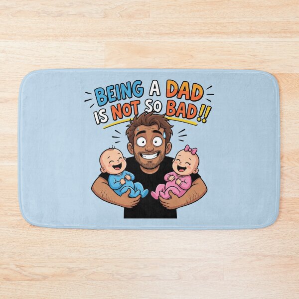 Item preview, Being a Dad Is Not So Bad – Happy Father with Babies 3 designed and sold by WordPlayStudio.
