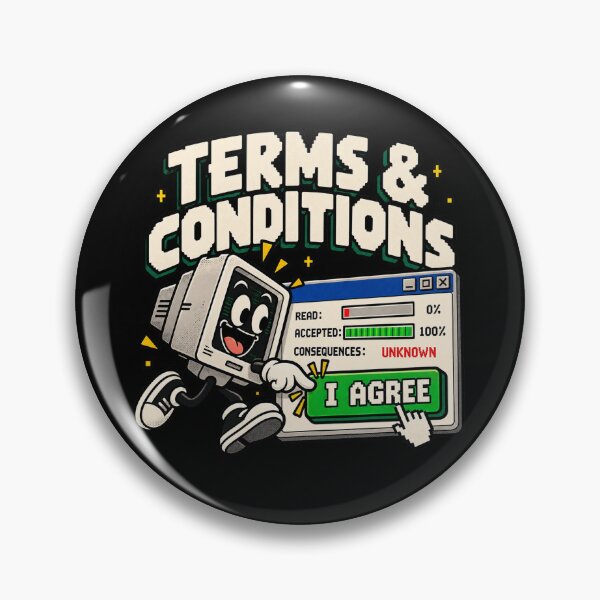 Item preview, Terms and Conditions – I Agree Without Reading Retro Computer Humor designed and sold by Mad Factory Designs.