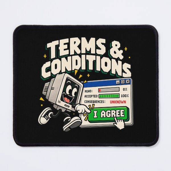 Item preview, Terms and Conditions – I Agree Without Reading Retro Computer Humor designed and sold by Mad Factory Designs.