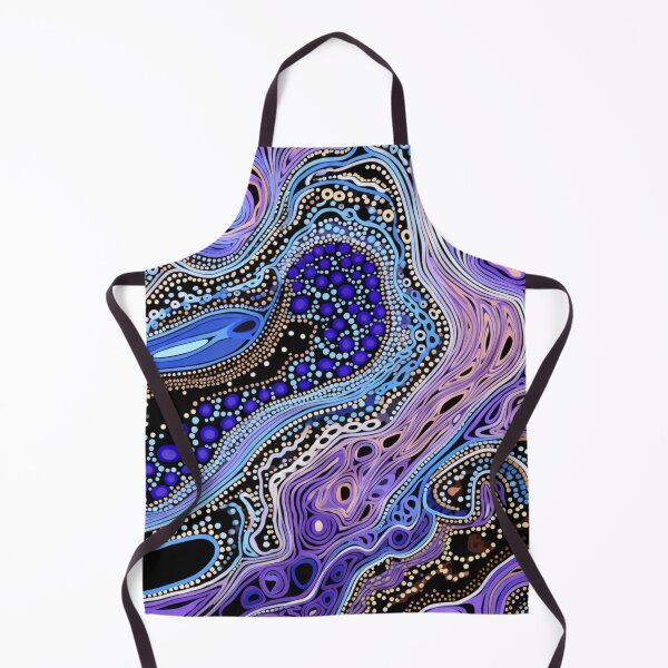 Item preview, Aboriginal Art Blue Purple Abstract Dot Swirl Pattern Design designed and sold by GrinGalore.