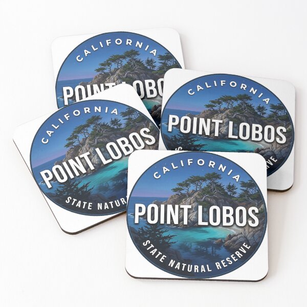 Artikelvorschau, Point Lobos State Natural Reserve, Kalifornien, Blue Hour Round Badge Sticker entworfen und verkauft von DetourDgn.
