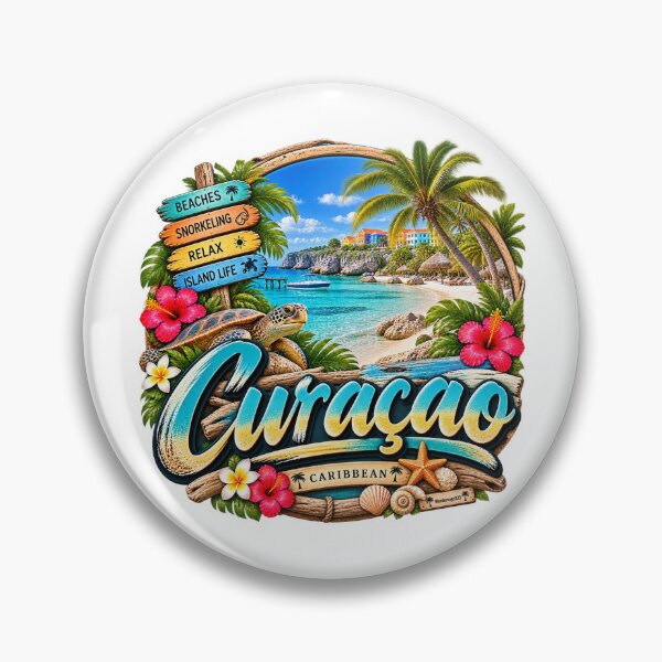 Item preview, Curaçao Caribbean – Tropical beach paradise & retro sea design designed and sold by Wandervogel123.
