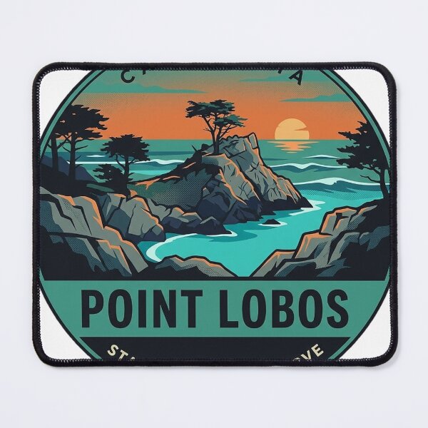 Item preview, Point Lobos State Natural Reserve California Retro Coast Vintage Badge Sticker designed and sold by DetourDgn.