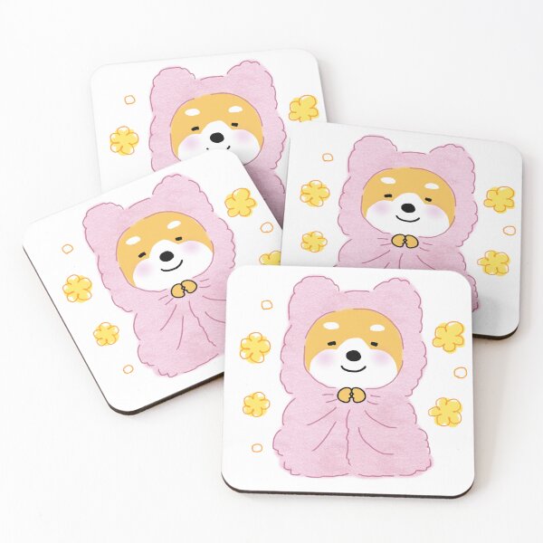 Item preview, A cute Shiba Inu wrapped in a warm pink blanket designed and sold by neriko.