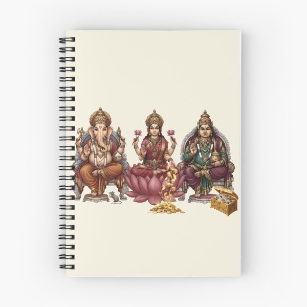 Item preview, Lakshmi Ganesha Kubera Divine Wealth Art designed and sold by hutofdesigns.
