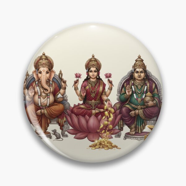 Artikelvorschau, Lakshmi Ganesha Kubera Göttlicher Reichtum Kunst entworfen und verkauft von hutofdesigns.
