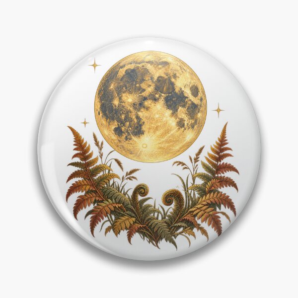 Artikelvorschau, Jägermond | Botanische Kunst zum Oktober-Vollmond | Geschenk für Mondliebhaber entworfen und verkauft von Brackenlume Studio.