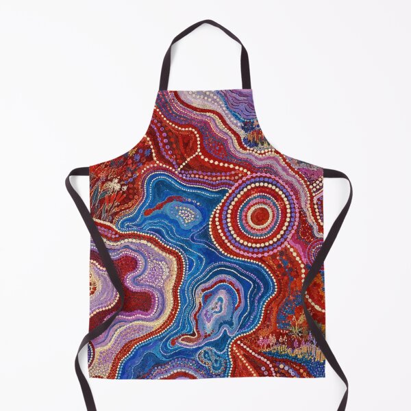 Item preview, Red Blue Dot Art Abstract Landscape Design Pattern designed and sold by GrinGalore.