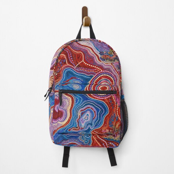 Item preview, Red Blue Dot Art Abstract Landscape Design Pattern designed and sold by GrinGalore.