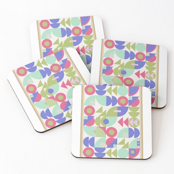 Item preview, abstract colorful retro bauhaus posteart designed and sold by Print_This_Out.
