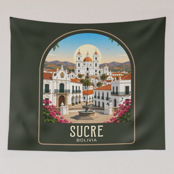 Item preview, Sucre Vintage Travel Illustration designed and sold by HomeLivingCo.