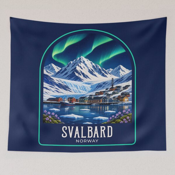 Artikelvorschau, Vintage-Reiseillustration von Spitzbergen entworfen und verkauft von HomeLivingCo.