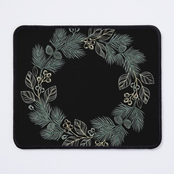 Item preview, Elegant Winter Botanical Wreath | Minimal Pine and Eucalyptus Line Art designed and sold by Flowing Colurs.
