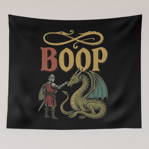 Artikelvorschau, Dragon Boop: Mittelalterlicher Ritter, Drachenliebhaber, Fantasy, Humor, Mythisches Wesen, Renaissance entworfen und verkauft von NewaveBoutique.