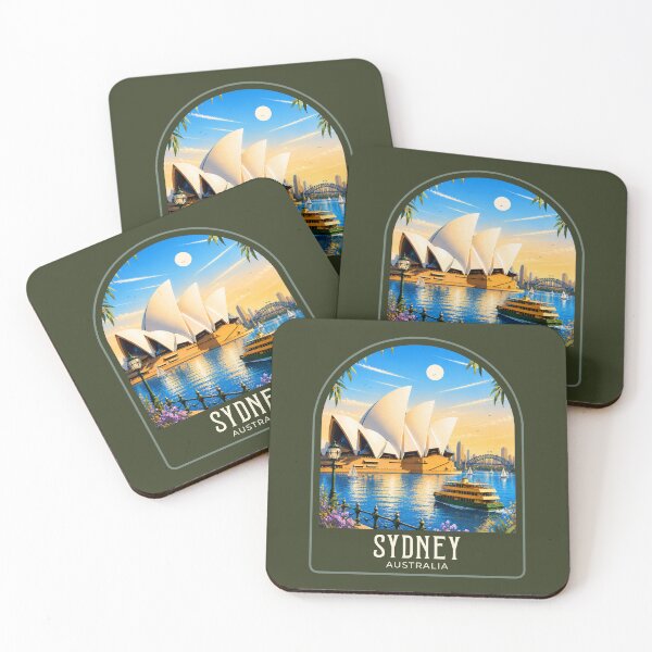 Item preview, Sydney Vintage Travel Illustration designed and sold by HomeLivingCo.