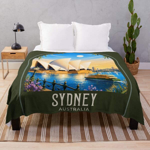 Item preview, Sydney Vintage Travel Illustration designed and sold by HomeLivingCo.