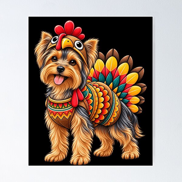 Item preview, Funny Yorkshire Terrier Turkey Costume Thanksgiving Dog Lover designed and sold by rafaeltto.