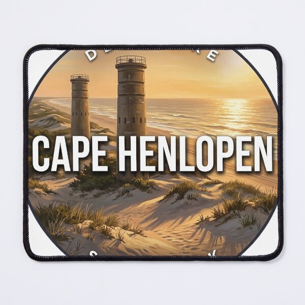 Item preview, Cape Henlopen State Park Delaware Sunset Towers Round Badge Sticker designed and sold by DetourDgn.