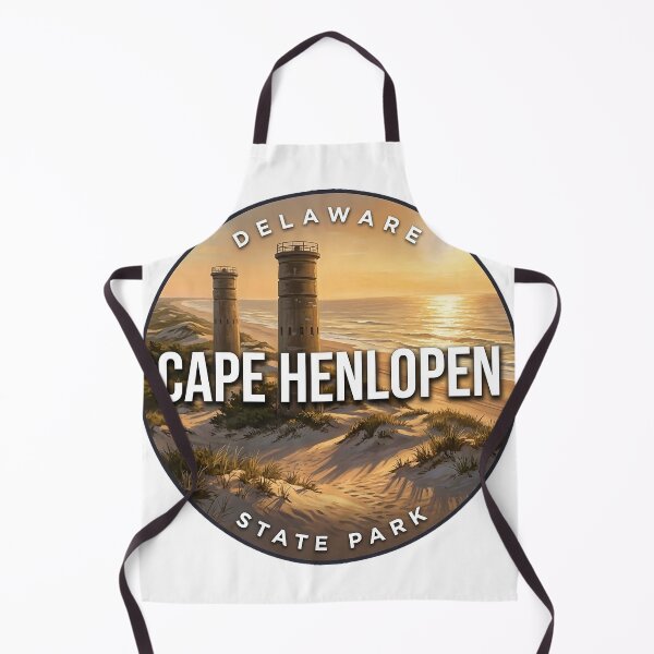 Item preview, Cape Henlopen State Park Delaware Sunset Towers Round Badge Sticker designed and sold by DetourDgn.