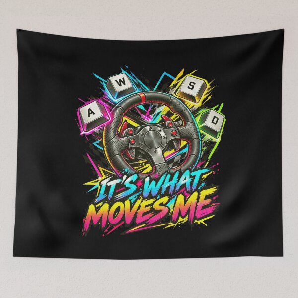 Item preview, It's What Moves Me PC Gaming Racing Gamer AWSD designed and sold by FolkGraphics.