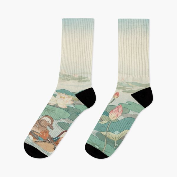 Artikelvorschau, Mandarinenten zwischen Lotusblüten – Ohara Koson Japanische Kunst entworfen und verkauft von Tamas Das.