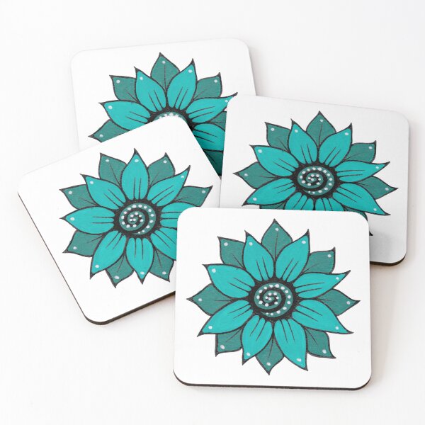 Item preview, Teal flower designed and sold by AfafantoSen.