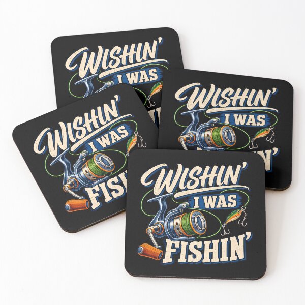 Item preview, Wishin I Was Fishin Funny Fisherman Sayings Retro Fishing Reel Lure  designed and sold by Photo-Sphere101.