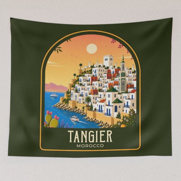 Artikelvorschau, Tanger Vintage Reiseillustration entworfen und verkauft von HomeLivingCo.