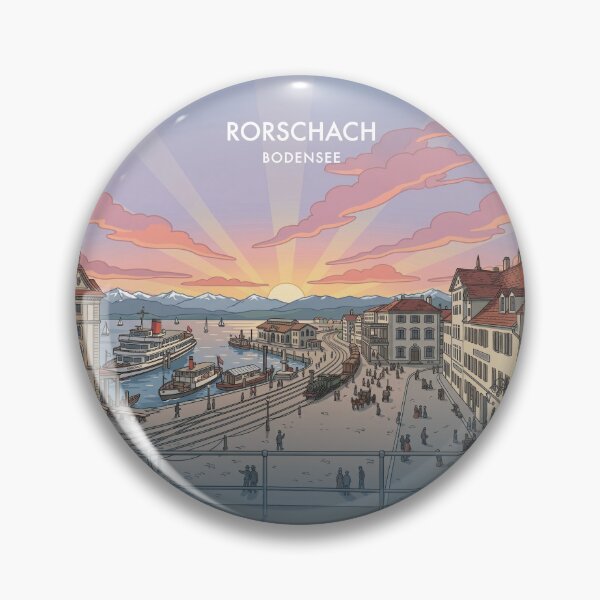 Item preview, Rorschach at Lake Constance Switzerland City and Harbor Vintage Germany designed and sold by strandbar.