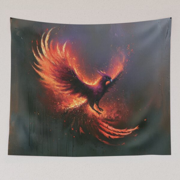 Item preview, A magnificent Phoenix rising from blazing volcanic flames, Fantasy & Mythological Creatures designed and sold by CDC40.