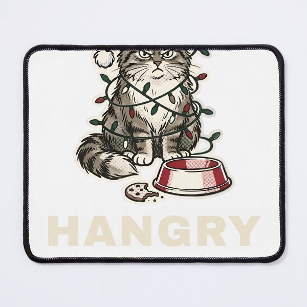 Item preview, Hangry Cat Christmas Shirt Funny Angry Cat Meme Santa Hat Christmas Lights Tee designed and sold by UnivStore.