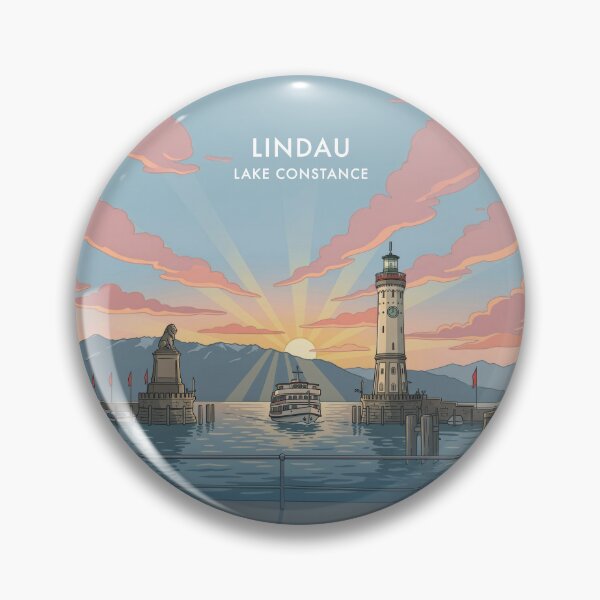 Item preview, Lindau at Lake Constance Lion-Statue & Lighthouse Vintage Germany designed and sold by strandbar.
