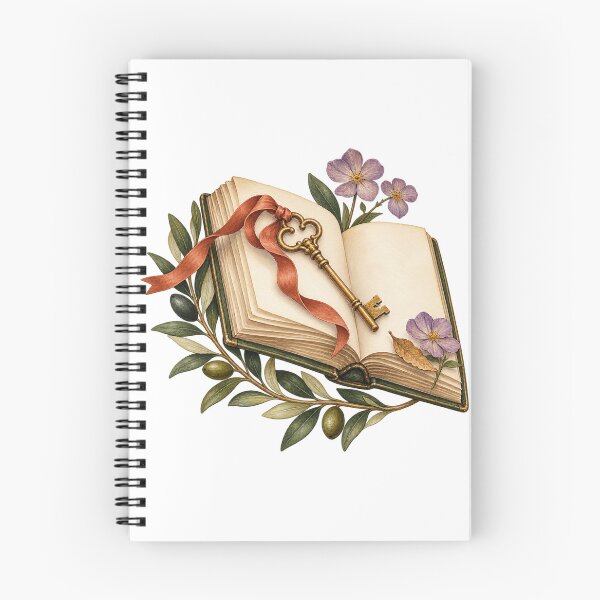 Item preview, Secret Garden Open Book and Key Gouache designed and sold by aseel9.