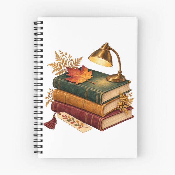 Item preview, Cozy Autumn Vintage Books Gouache Illustration designed and sold by aseel9.