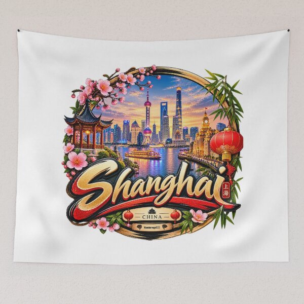 Item preview, Shanghai, China – Skyline at sunset & Asian culture designed and sold by Wandervogel123.