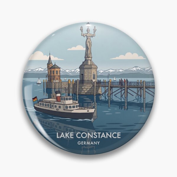 Item preview, Lake Constance Konstanz Harbor & Imperia Vintage Germany designed and sold by strandbar.
