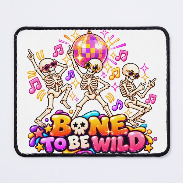Item preview, Bone To Be Wild Retro Skeleton Disco Halloween designed and sold by Nicha Studio.