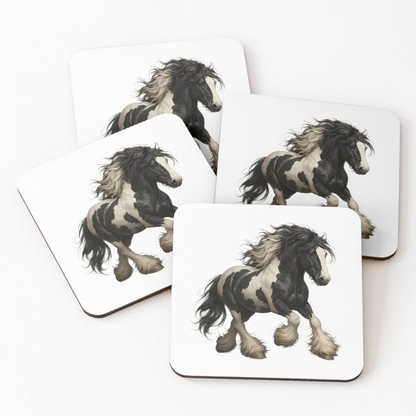 Item preview, Gypsy Vanner Horse Black And White Stallion Art Horse Lovers designed and sold by brenle-yboatri.