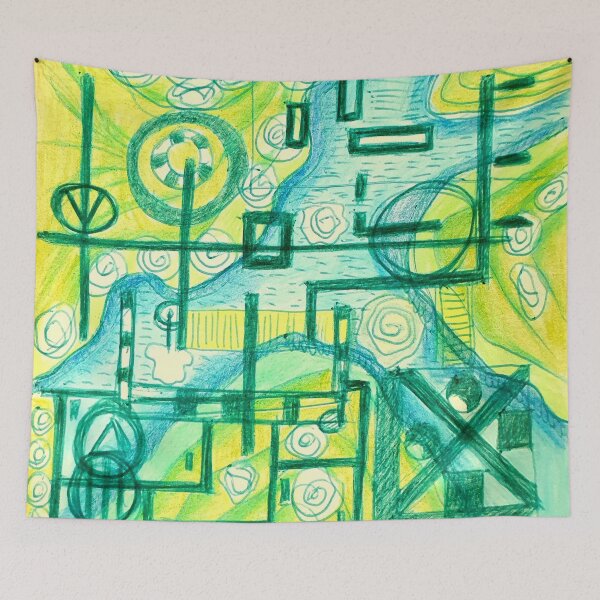 Item preview, abstract in green designed and sold by Tereza Pilar  Art.