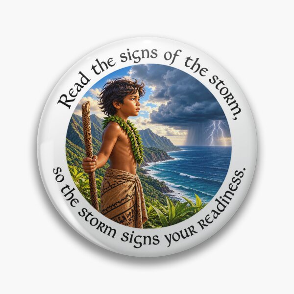 Item preview, Polynesian Preparedness Proverb - Read the signs of the storm | Pacific Art designed and sold by ShakaLife.org.