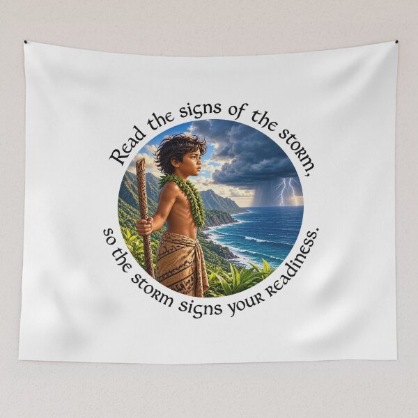 Item preview, Polynesian Preparedness Proverb - Read the signs of the storm | Pacific Art designed and sold by ShakaLife.org.