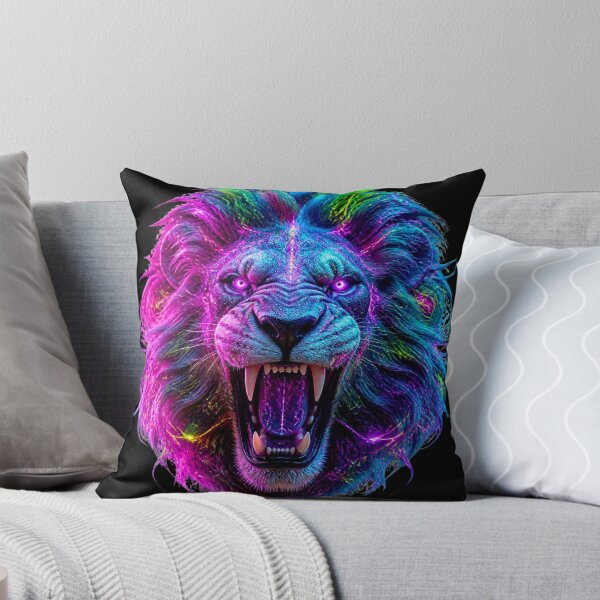 Item preview, Psychedelic Cyberpunk Neon Lion Electric Rave Streetwear designed and sold by LazyDayzCo.