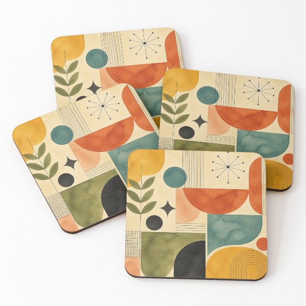Item preview, Mid-Century Modern Geometric - Abstract Shapes Pattern - Retro Modernist Art designed and sold by GrinGalore.