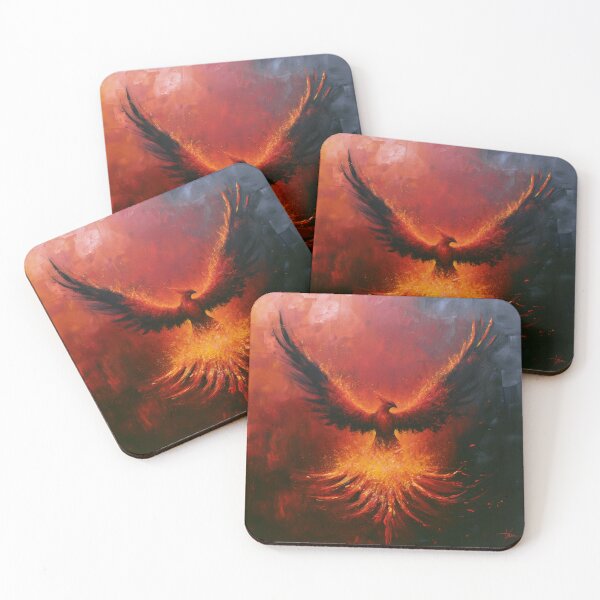 Item preview, A magnificent Phoenix rising from blazing volcanic flames, Fantasy & Mythological Creatures designed and sold by CDC40.
