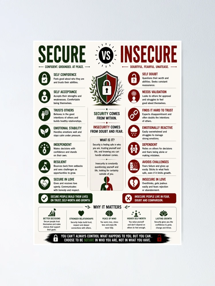 Thumbnail 1 of 3, Poster, Secure vs Insecure designed and sold by HarTee.