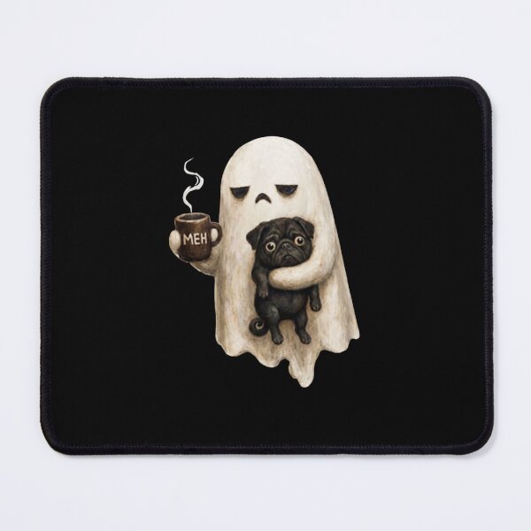 Item preview, Grumpy Ghost Pug Coffee Meh Funny Halloween designed and sold by LemuelTshopz.