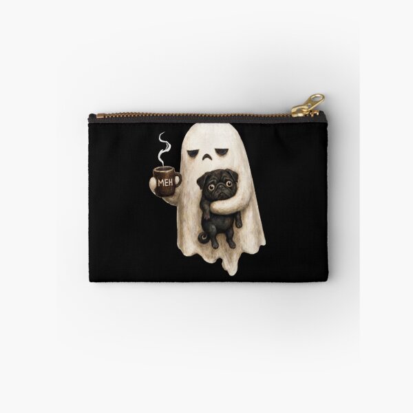 Item preview, Grumpy Ghost Pug Coffee Meh Funny Halloween designed and sold by LemuelTshopz.