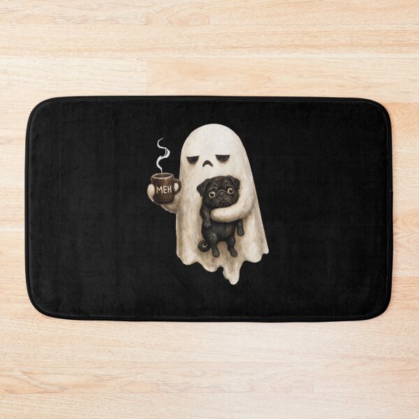 Item preview, Grumpy Ghost Pug Coffee Meh Funny Halloween designed and sold by LemuelTshopz.