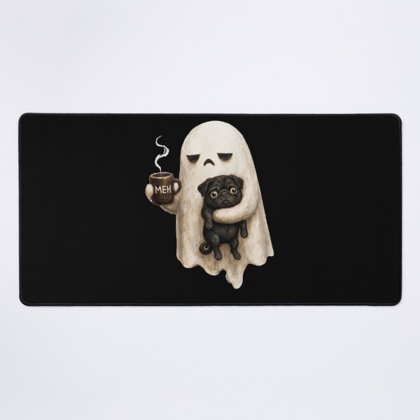 Item preview, Grumpy Ghost Pug Coffee Meh Funny Halloween designed and sold by LemuelTshopz.