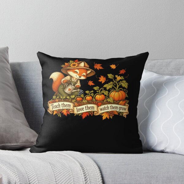 Item preview, Teach Them Love Them Watch Them Grow Fox Teacher Parent Gardener Autumn Season designed and sold by FolkGraphics.